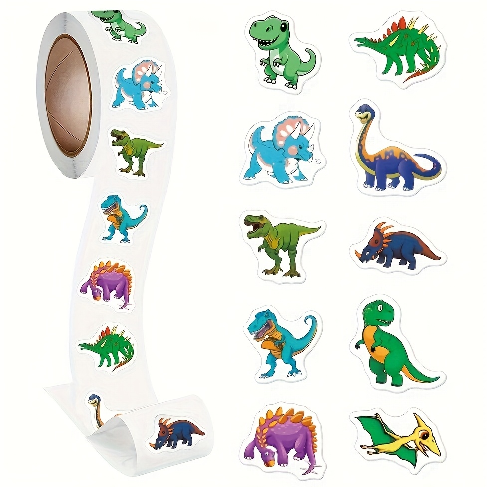500pcs/roll Creative Animal Dinosaur Stickers Reward Stationery Sticker Decoration Seal Stickers