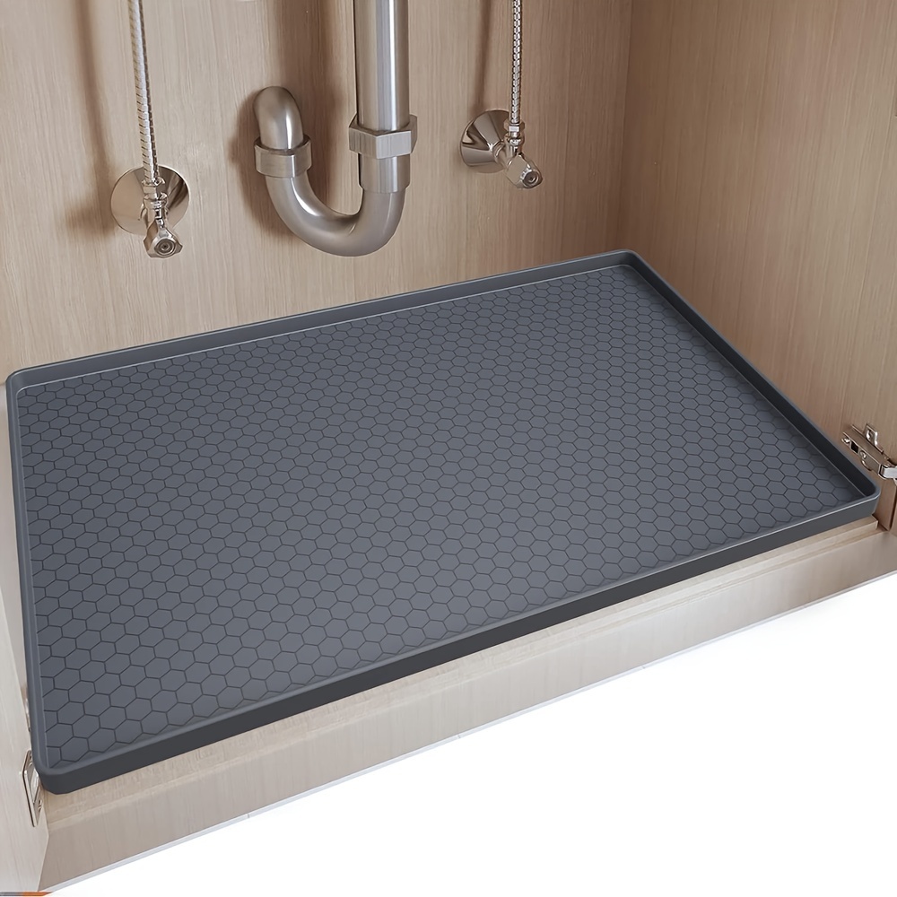 

1pc Under Sink Mats, Waterproof And Oilproof Mats, Flexible Silicone Under Sink Liners, For Kitchen And Bathroom Cabinet, 28*19inch, Kitchen Organizers And Storage, Kitchen Accessories