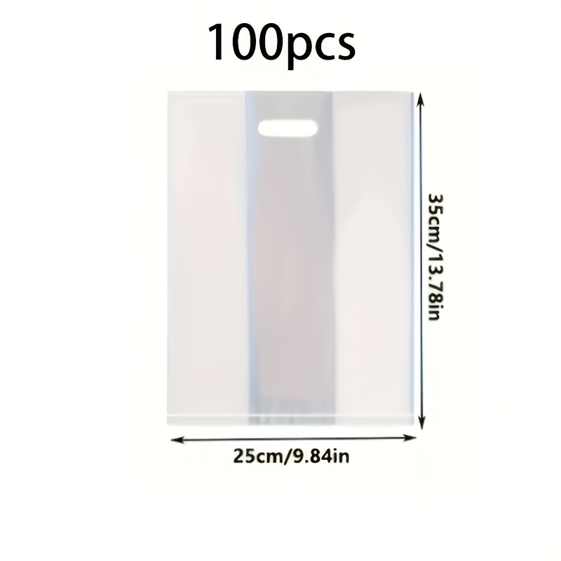 TEMU 100pcs Transparent Plastic Gift Bags With Handles (25cm X 35cm / 9.84in X 13.78in), Perfect For Holding Salads, Cakes, Pizza, Bread, Desserts,
