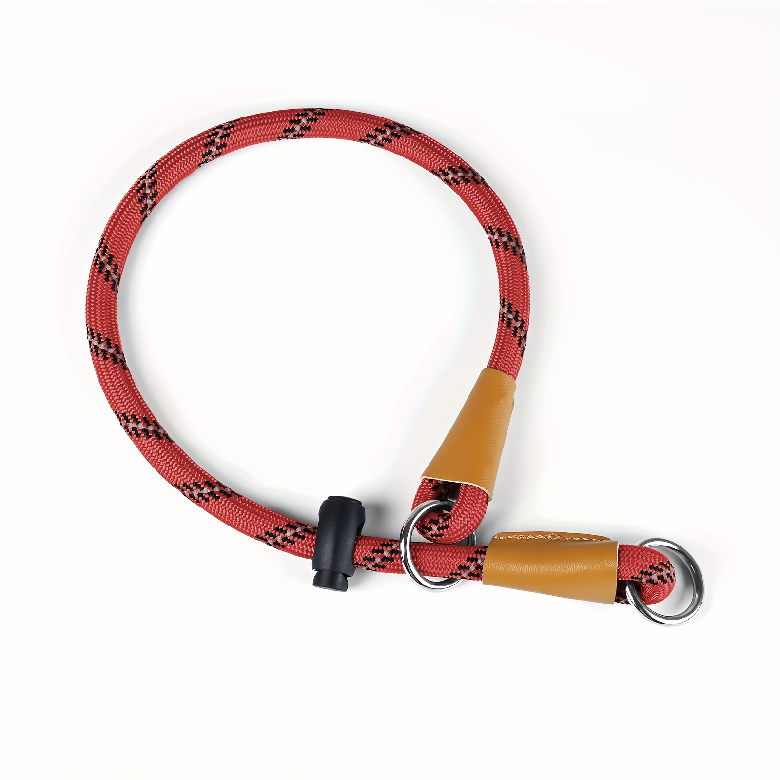 Reflective Striped Nylon Dog Collar with Adjustable Buckle