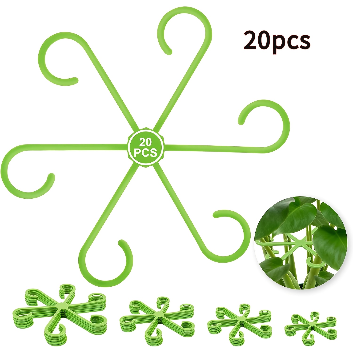 E-shop 20 Stück Pflanzenstielstützen | Einzigartige Stielstützen für Zimmerpflanzen, Monstera Pflanzenstütze für gesundes Wachstum, Vier verschiedene