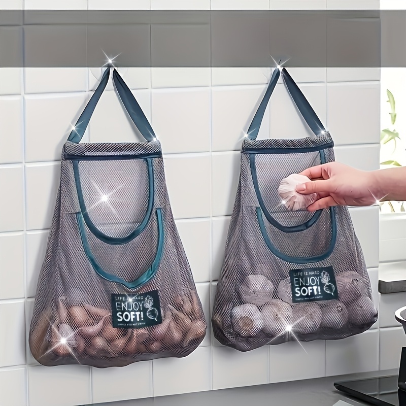 

1 sac de rangement multifonctionnel en pour - Organiseur mural pour fruits, légumes, , ail | Accessoire pour , lavable en machine, polyester, vert