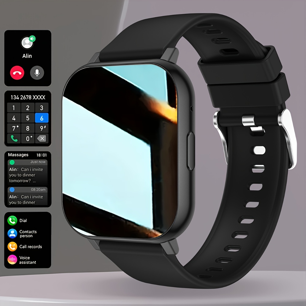 Image of New Smartwatch For Men And Women | Valentine's Day Gift - Wireless Calling/texting/multiple Sports /remote Camera Control/fitness , Compatible With Iphone And , Usb Charging, Silicone Strap, Smart