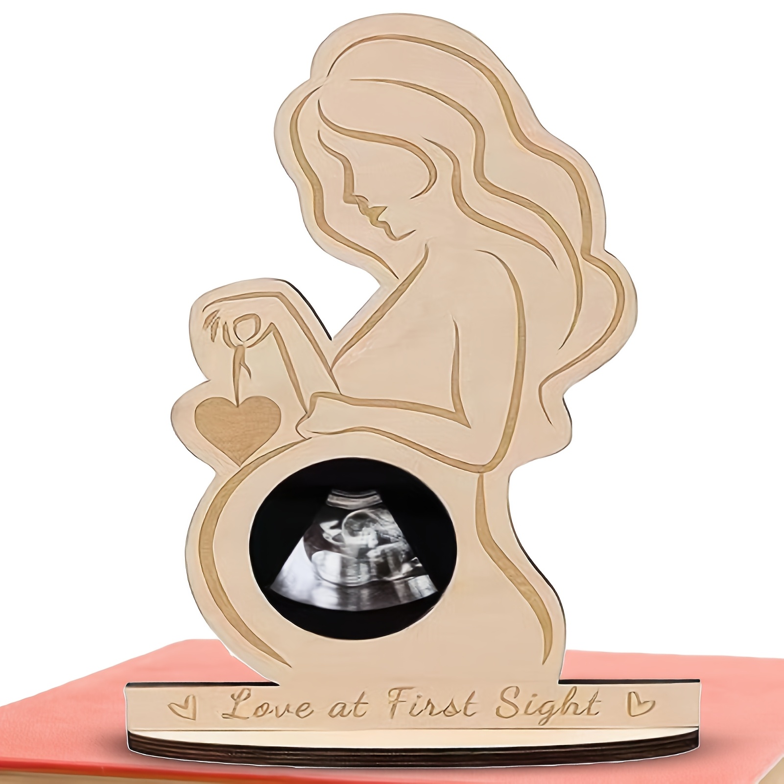 TEMU A Wooden Baby Ultrasound Photo Frame, Perfect For Christmas, Thanksgiving, New Year's, And Valentine's Day As A Gift For Expectant Mothers And