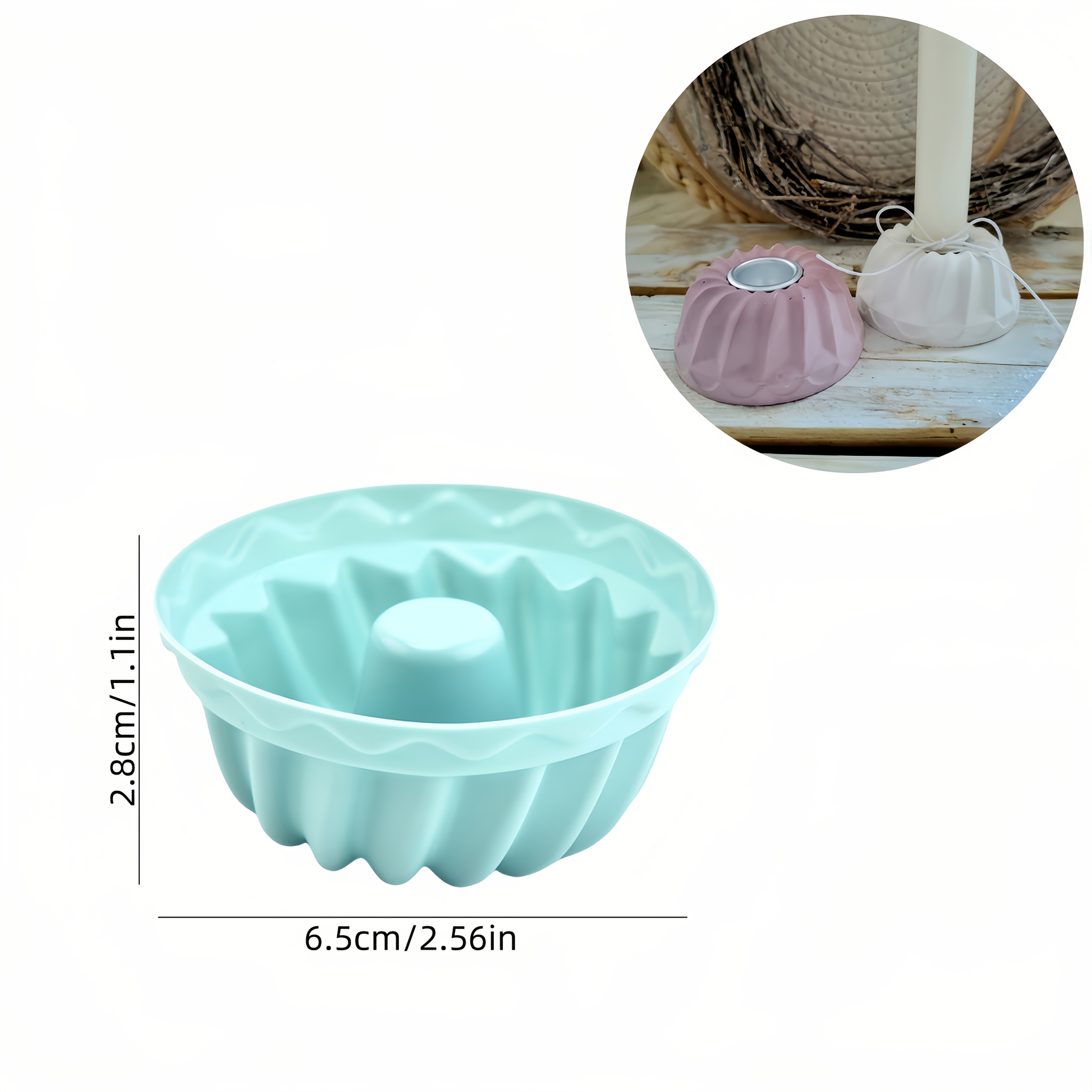 Round Striped Candle Holder Mold Silicone Shape Candlestick Mold For Diy Handmade Storage Box Mold Clay Plaster Ornament Making Molds
