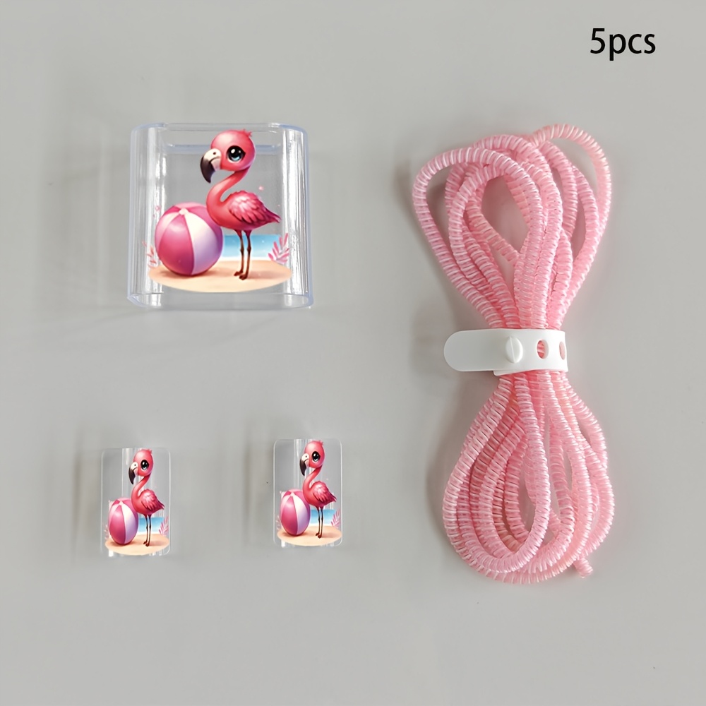 TEMU 5pcs Set Cartoon Beach Ball Image Summer Beach Style For Iphone 16 15 14 13 12 11 Pro Max Charger Data Cable Protective Cover, Suitable For