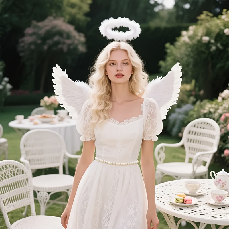 Angel Wings and * Costume - Elegant * Wings with * Suitable for Halloween,  Christmas, Cosplay, and Photo Shoots - Lightweight and Easy-to-wear Adult  ...