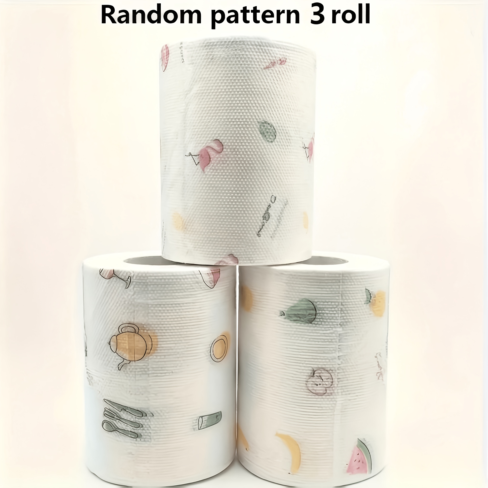 3 Rolls Totaling 600 Sheets, 200 Sheets Per Roll. Durable Microfiber Cleaning Cloths, Paper Towels, Oil-free Quick-drying Stain-removing Napkins With Random Patterns, Designed For Home And Kitchen Use