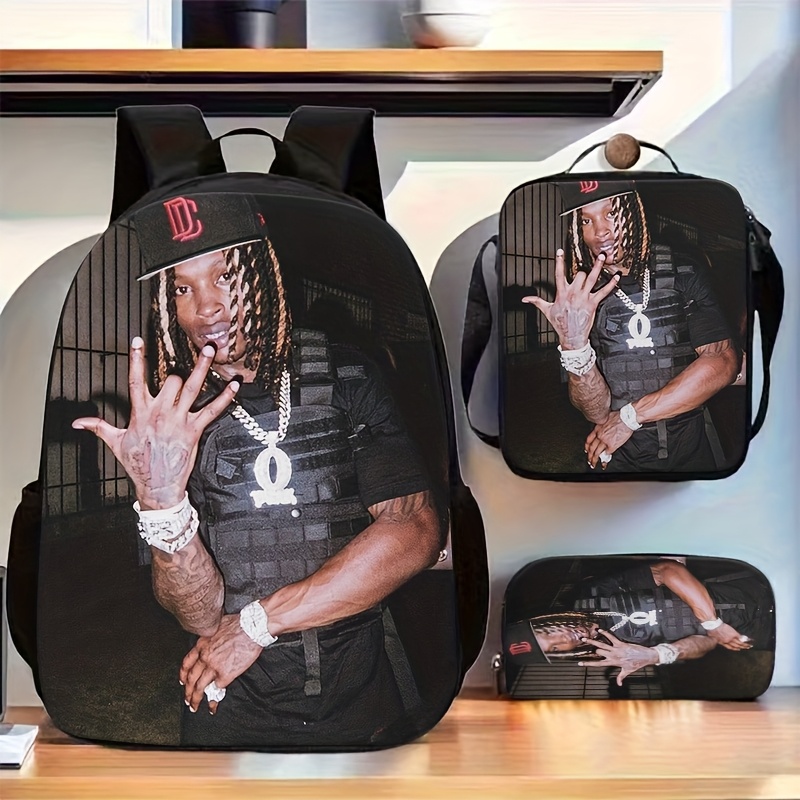TEMU A Set Of 3 Character Print Backpacks For Teenager And Teenager - Includes A Shoulder Bag And A Pencil Case, Lightweight Travel Backpack, Work
