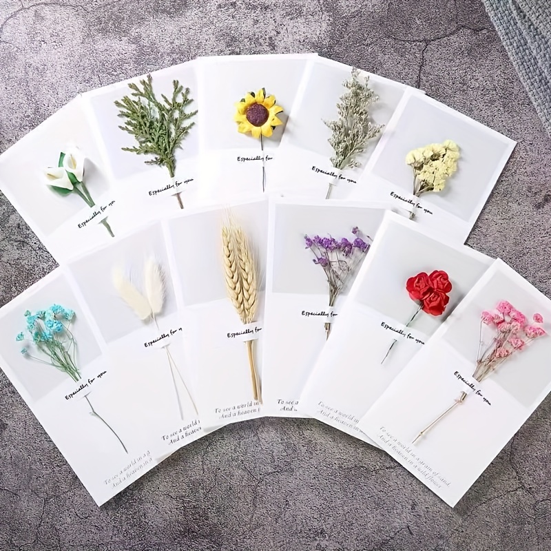 

10-pack Elegant Everlasting Flower Greeting Cards - Perfect For Anniversaries, Birthdays, Mother's Day & More - Personalized Messages With Long-lasting Floral Design