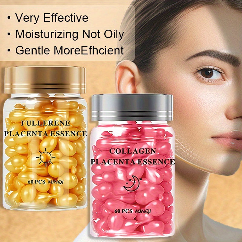 2 pack 120 capsules day night fullerene   essence collagen essence capsule set brightens nourishes light beige leaves light beige light beige looking smoother and   Product details 3
