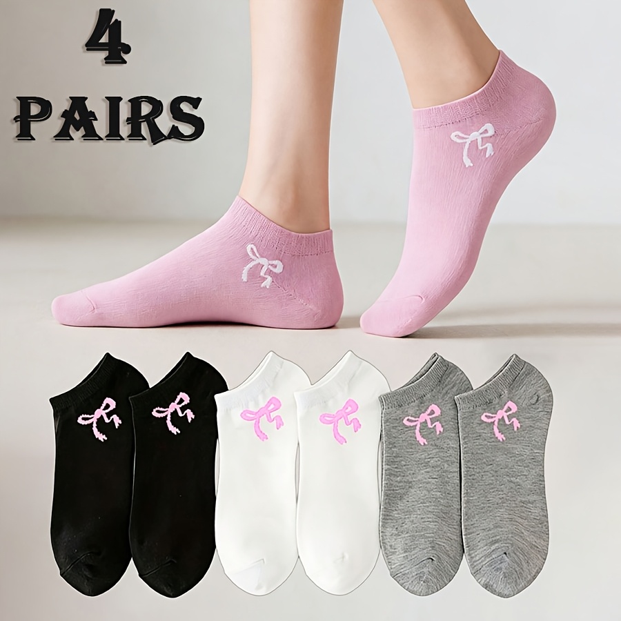 TEMU Lot aléatoire de 4/8 paires de chaussettes bateau à nœud - Séchage rapide, respirantes et absorbant la transpiration - élastique et sécurisée -