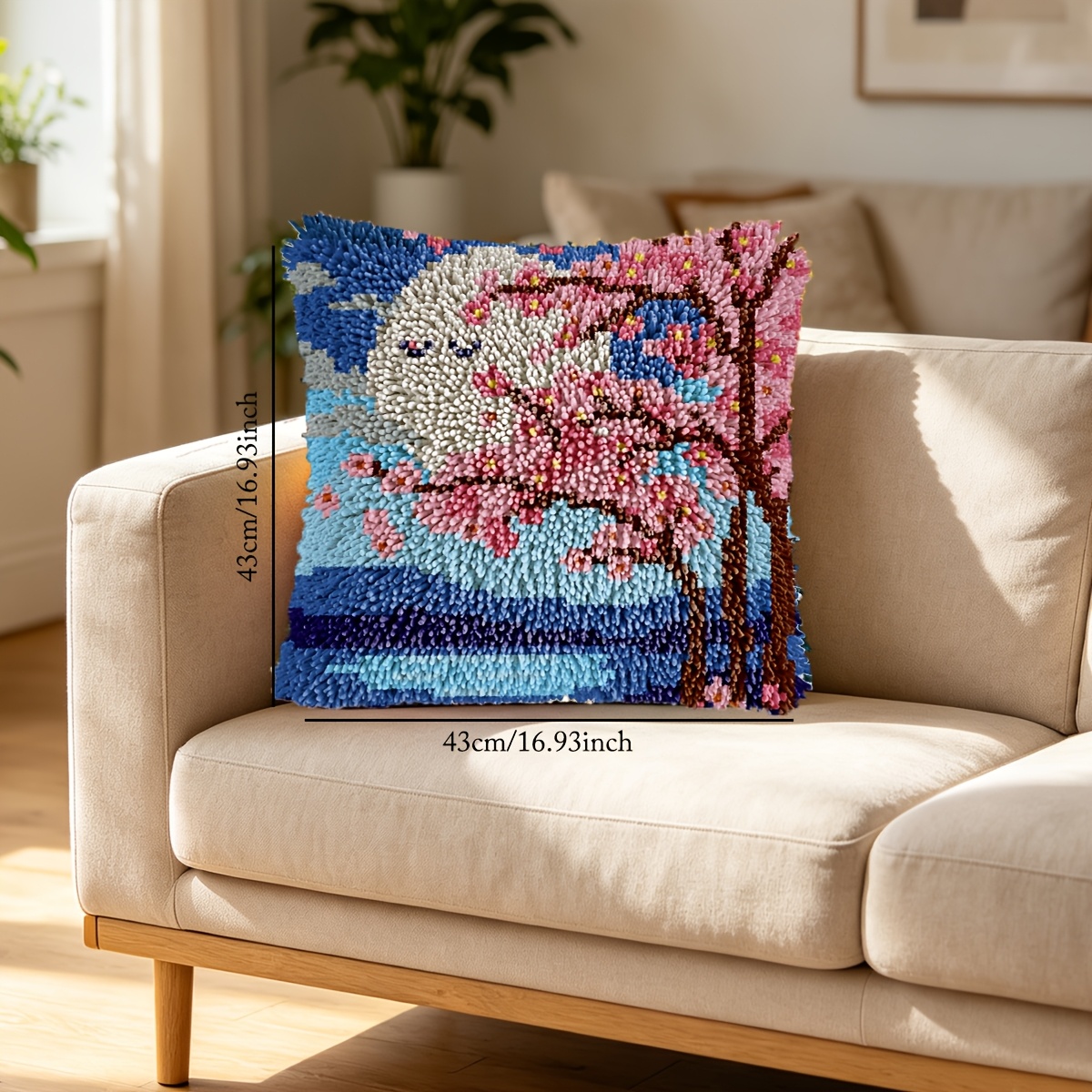 Moonlight at Night Latch Hook Kit, Cherry Blossom Pattern