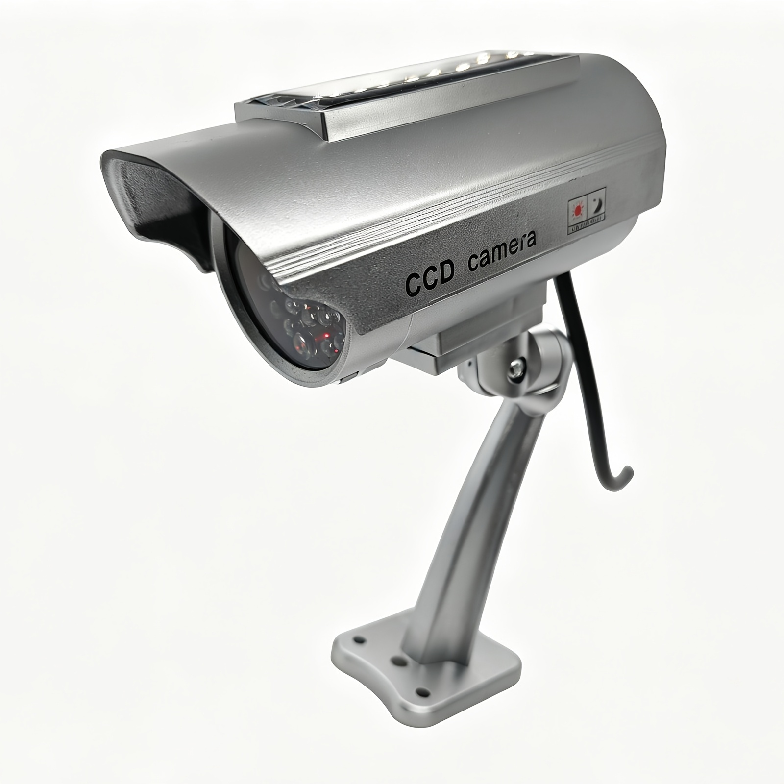 TEMU Solar-powered Simulated Surveillance Camera, Outdoor Fake Security Camera, Decoy Security Camera With Red Flashing Led, Includes Cct Warning
