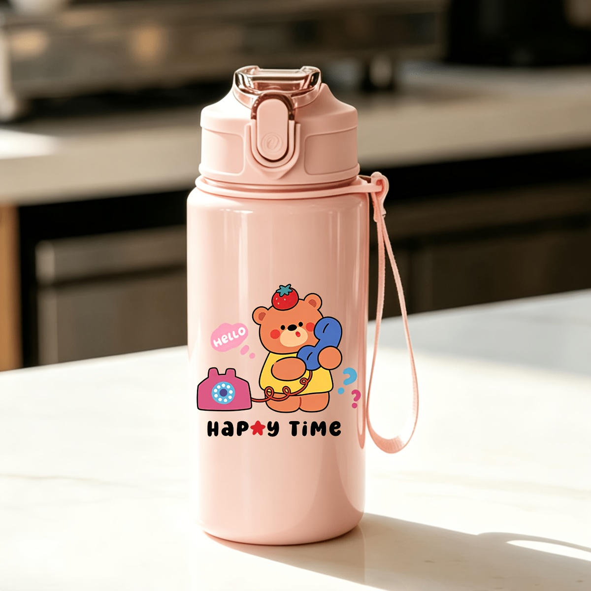 TEMU A 500ml Cartoon Giraffe, Duck, Bear, And Dinosaur Autumn Straw Cup, A Must-have For Vacations, Kitchen, Garden, And Outdoor Use, Portable L Cup