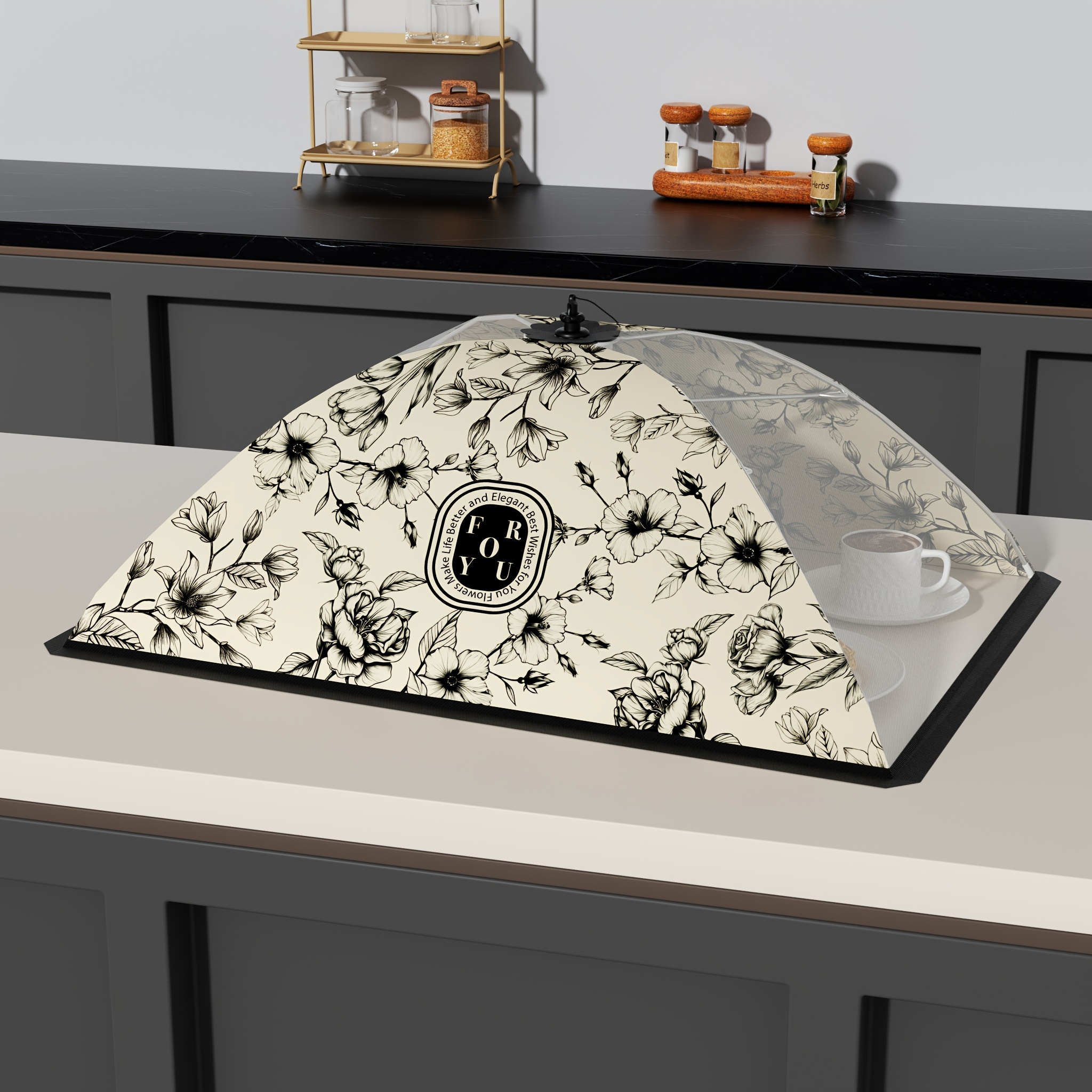 Vintage-style Foldable Food Cover - Breathable Mesh, Dust & Fly Proof Kitchen And Dining Table Protector