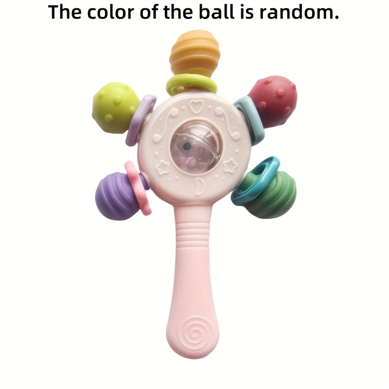 Baby Grip Strength Trainer Toy with Rattle - Fine Motor Skills Development, Non-Toxic Infant Learning Toy with Easy-Grip Stick for Toddlers, Babies - Random Pastel Colors (Green, Pink, Purple,) - Ideal Birthday or Holiday Gift for Boys & Girls, Baby Gym Play Mat, Toddler Playtime, Playful Design