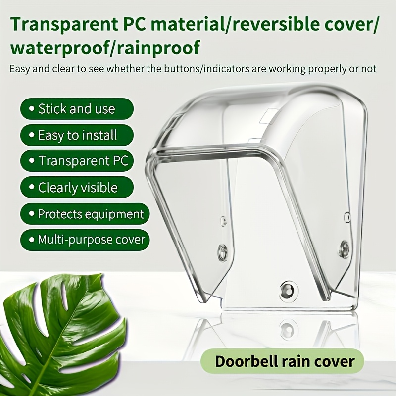 Clear Waterproof Doorbell Cover, Rainproof & Splash-Proof