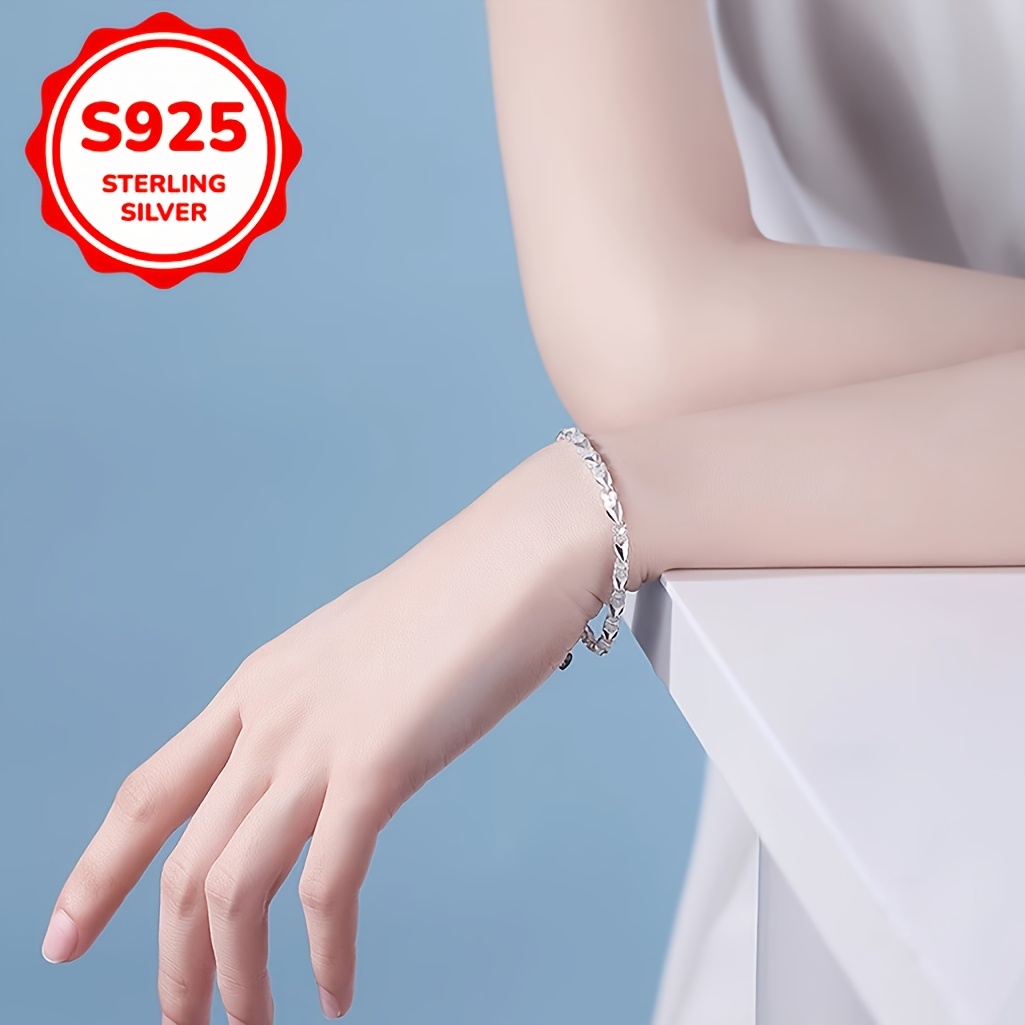 925 Silver Bohemian Bracelet Leaf Design Toggle Clasp