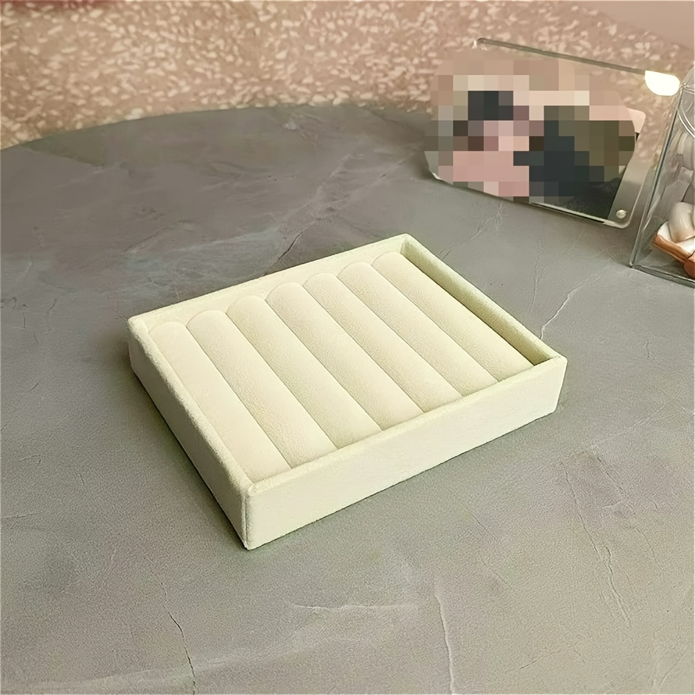 TEMU Single Small Jewelry Tray, Velvet Ring Holder, Stackable Jewelry Organizer, Jewelry Drawer Box, -slot Ring Tray For Women, Jewelry Trays