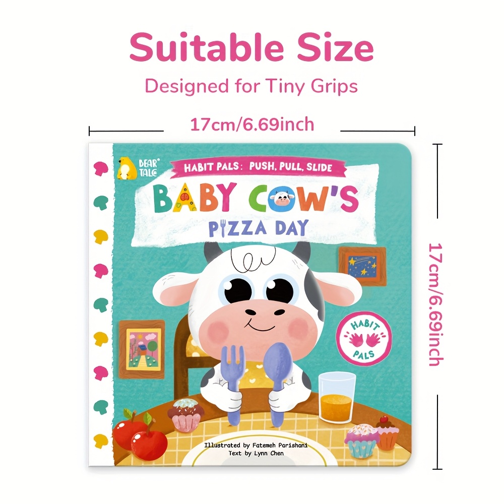 Baby Cow's Pizza Party Push-Pull Book for Good Behaviour
