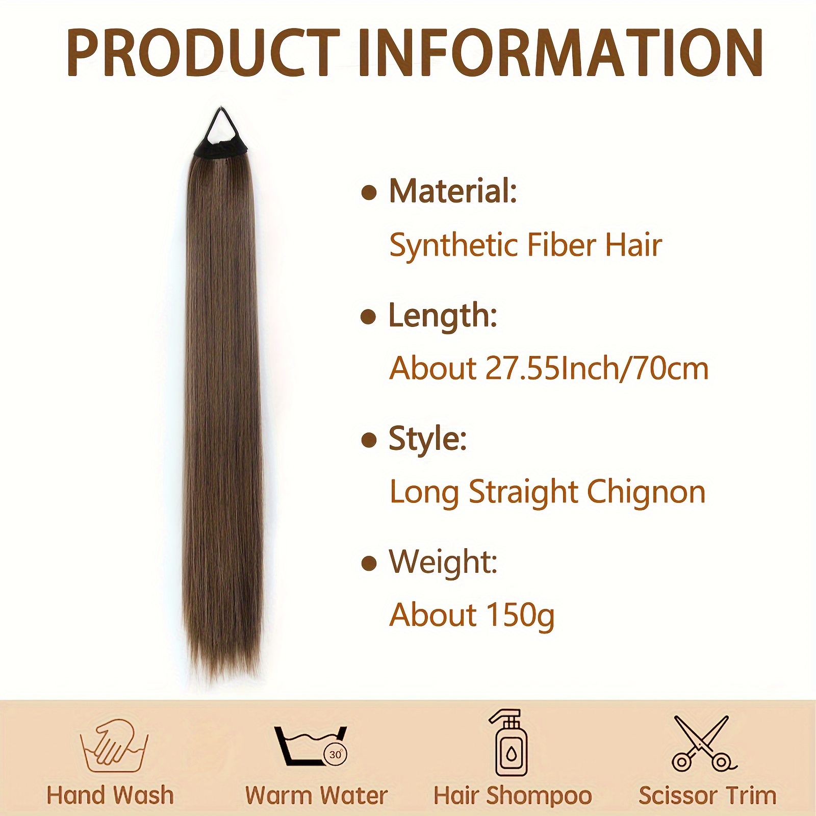 ponytail extensions featuring a flexible elastic band suitable for women measuring 28 inches in length with straight soft and natural looking synthetic ponytails   in mixed shades of blonde   and silvery details 5