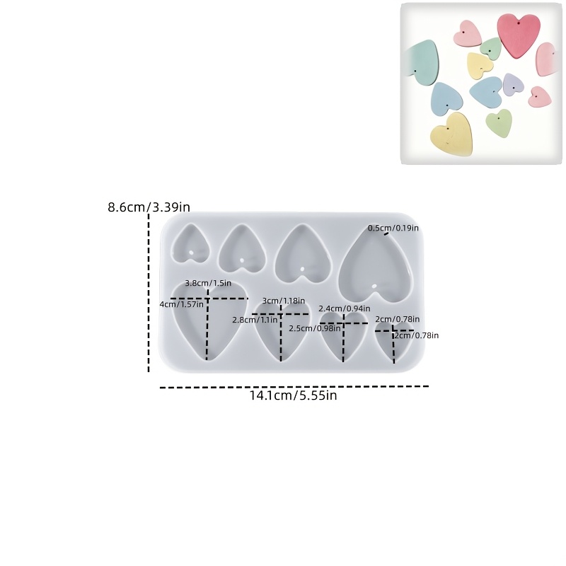 Plaster Silicone Mold Set S/l Heart Shape Listing Molds Clay Mold Handmade Earrings Pendant Epoxy Resin Mold Home Ornament Making Tools