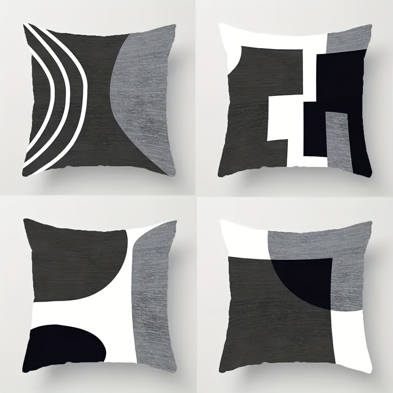 

4pcs, Throw Pillow Covers, Decorative Modern Abstract Geometric Pattern Decorations For Sofa Bedroom Couch Living Room Home Decor (no Pillow )