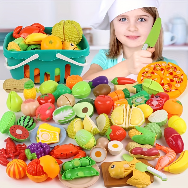

24pcs Fruit Toy+pizza, Fruit And Vegetable Toys, Pretend Food Toy Set, Basic Skill Development Tool