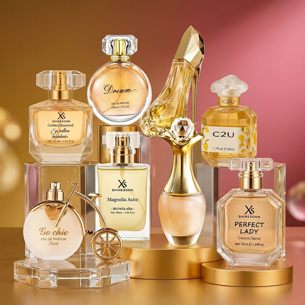 TEMU 8pcs Luxury Women's Perfume Gift Set Long Lasting Floral Fragrance Elegant Holiday Present For Christmas Valentine's Day Halloween New Year