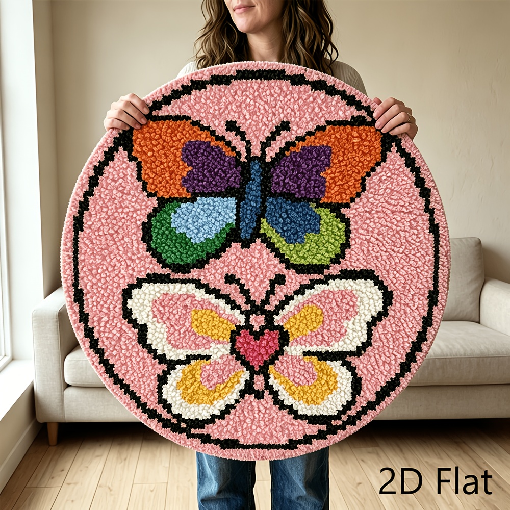 2D Plane Butterfly Pattern Crochet Rug Material Set