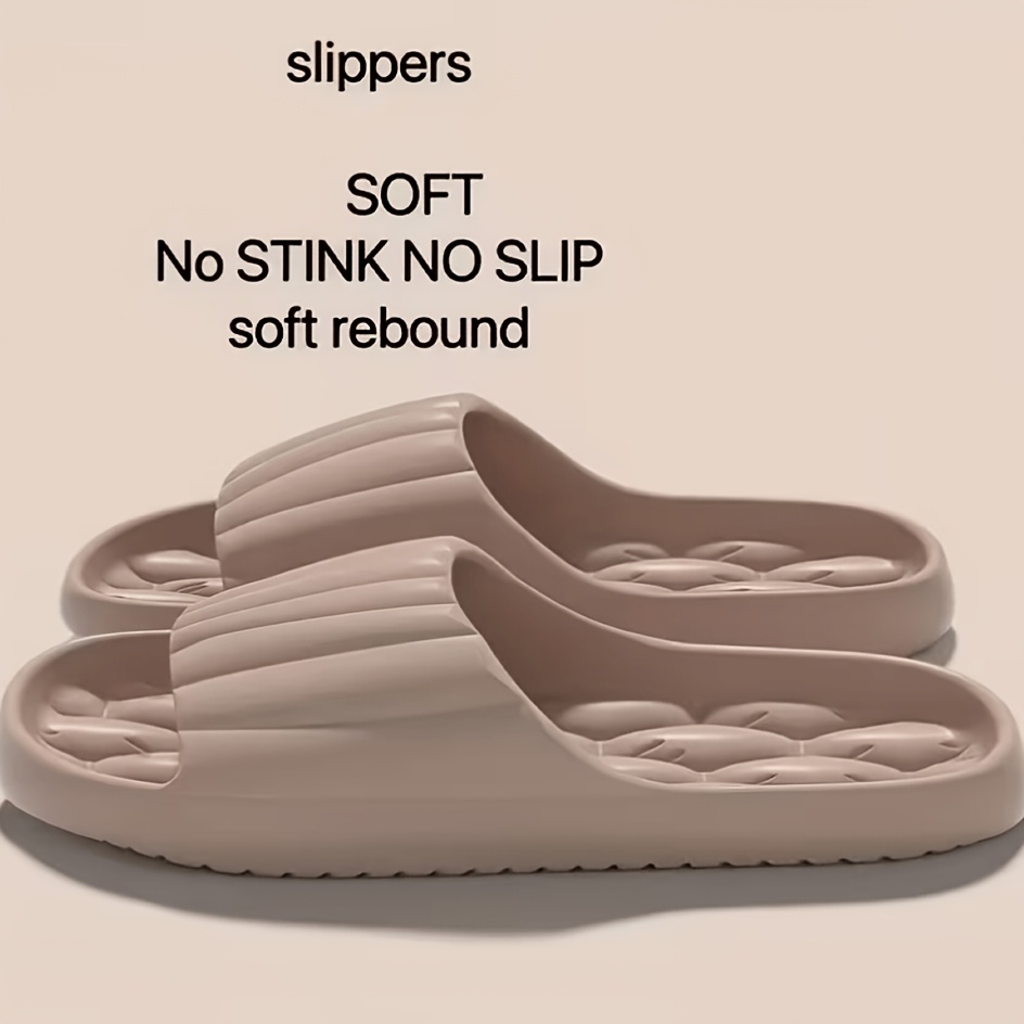 Unisex Solid Color Breathable Thick-bottom Slippers, Comfortable Anti-slip Durable Odor-resistant Eva Slippers, Unisex Indoor Shoes