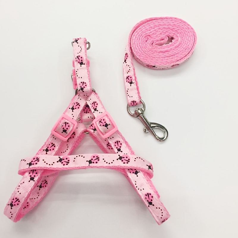 Stylish Pet Travel Gear Set with Printed Leash and Adjustable Harness