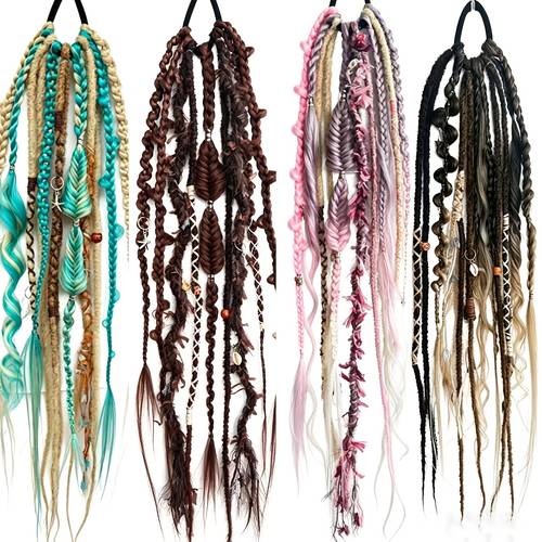 womens wigs womens braided wigs handcrafted each ponytail wig features different braid styles elastic cord design for and simple use allowing you to create looks in multiple color combinations