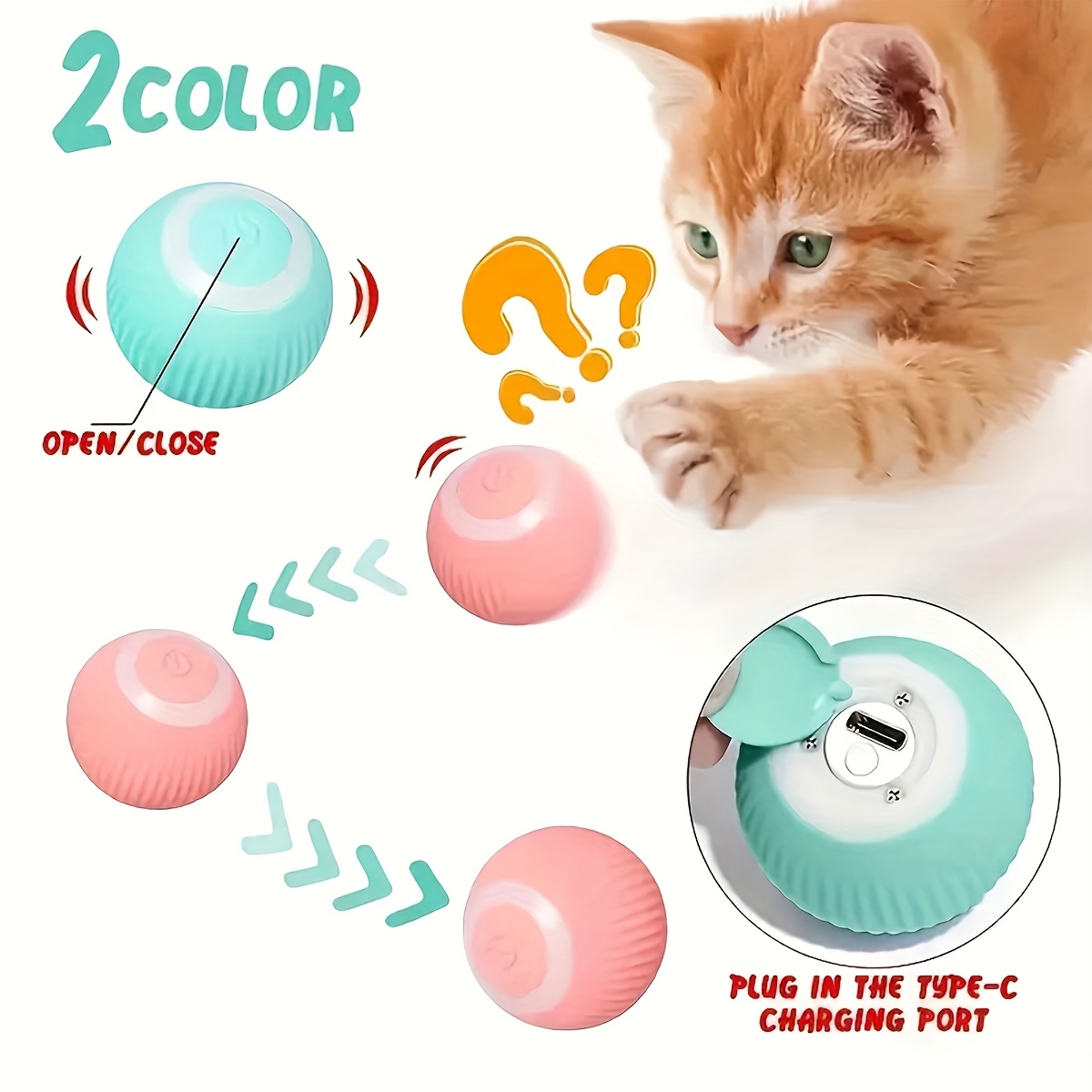 interactive electric cat toy ball usb charging silicone material suitable for all varieties self playing pet entertainment accessories interactive cat toys