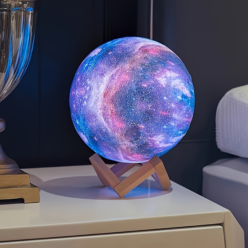 

16 Colors Adjustable, Remote Control, Usb Plug And Solid Wood Stand - Unique Birthday Gift For Bedroom Home Decor 16 Inch Ball Moon Lamp - 3d Led Night Light