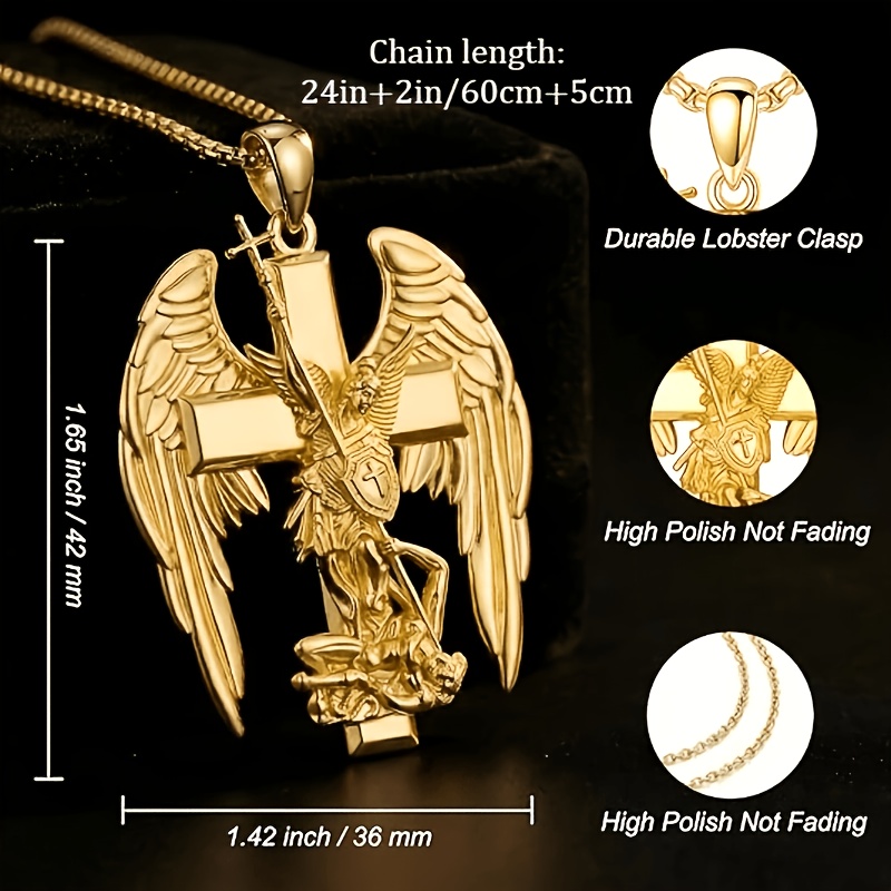 Image of Elegant 925 Sterling Silvery Golden Of Suffering Necklace, Elegant And Luxurious, Hypoallergenic Material, Suitable For Halloween, Christmas, And Valentine's Day Wear, Exquisite Gift Box Packaging