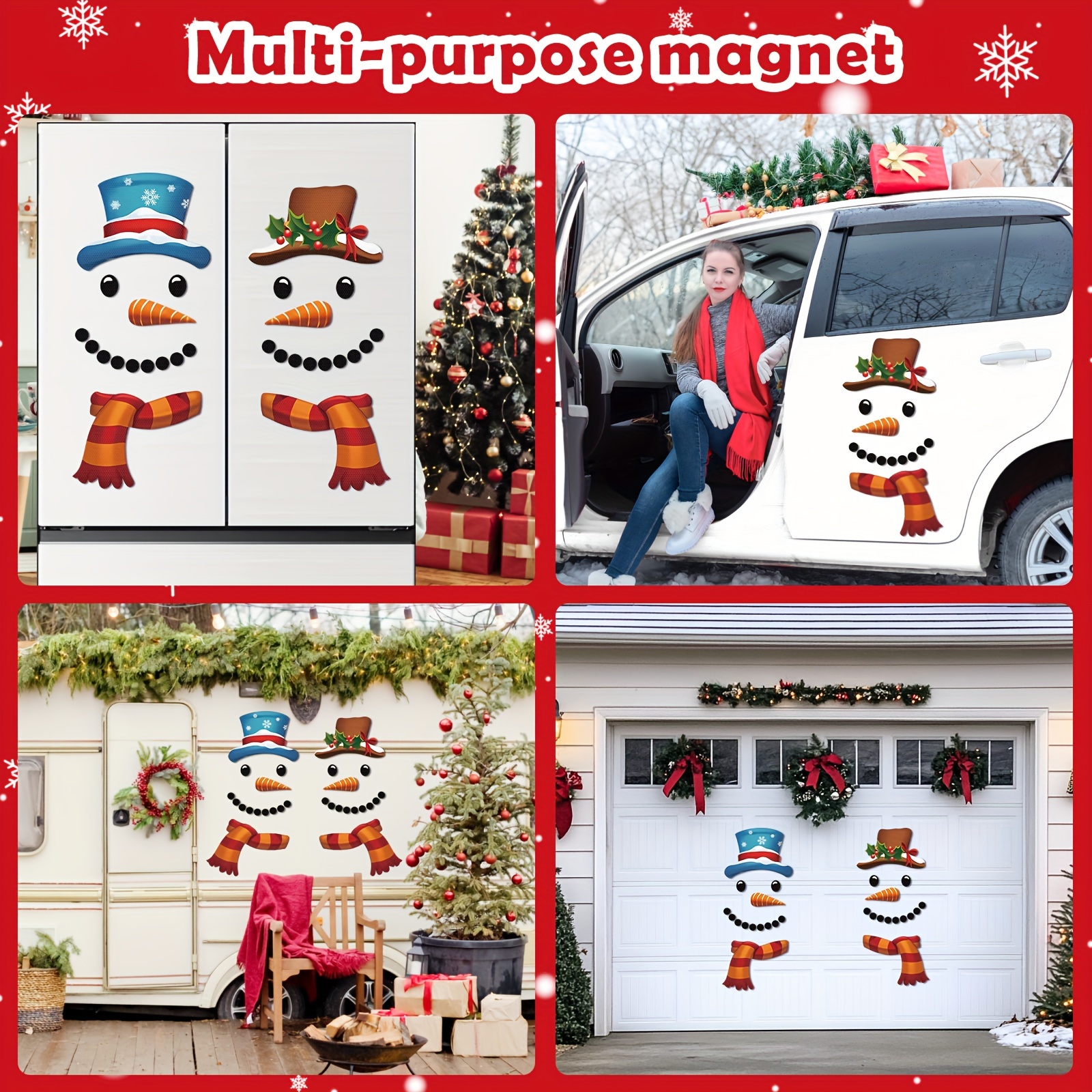 

2pcs Large Christmas Winter Garage Decoration Magnet Stickers Decals Refrigerator Stickers Christmas Garage Door Decals For Christmas Party Supplies Home Decorations