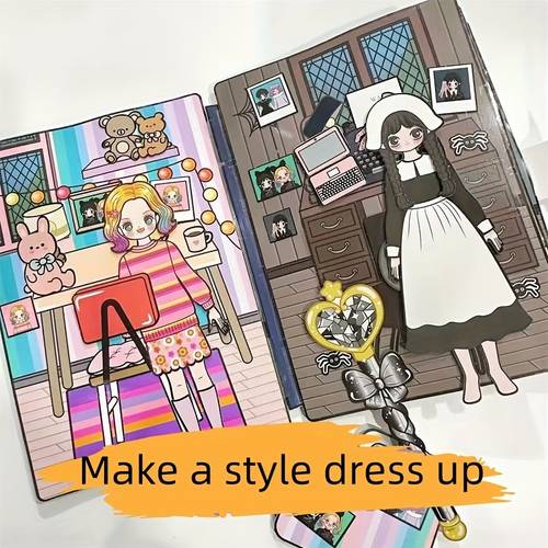 whimsical illustrations black wednesday up book interactive handmade toy for quiet role play mixed colors paper material featuring iconic characters outfits winter new year