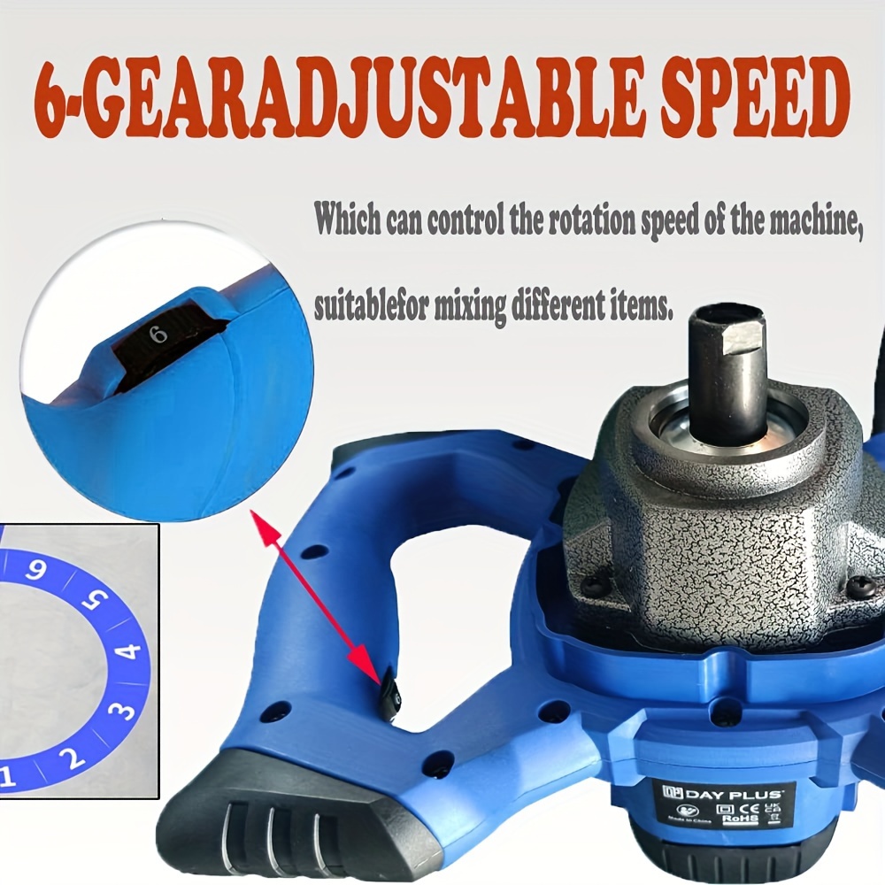 portable electric concrete mixer with 6 adjustable speeds handheld paint mixer cement mixer portable electric cement mixer with rope mixing drill mortar gypsum paint mixing tool used for mixing mud cement mortar paint feed details 2