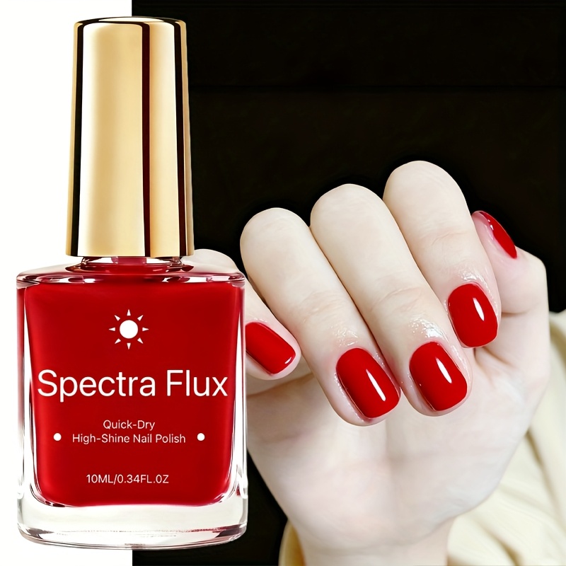 Image of 1/10fl.oz (10ml) Quick-dry Nail Polish For Women - Professional Salon-grade Shine, Long-lasting Glossy Red Nail Strengthener, Instant Hardness & /heat-free Formula, No Smudge, Polish Remover
