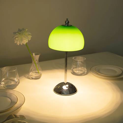 1pc traditional solid color glass table lamp touch control dimmable usb powered with rechargeable lithium battery bulb portable for living room bedroom dining patio fruit theme