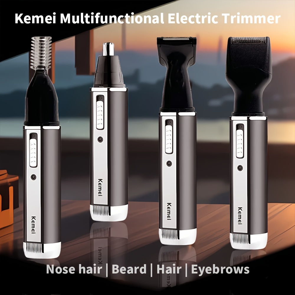 km 6630 4 in 1 professional rechargeable nose and ear hair trimmer mens personal care tool details 0