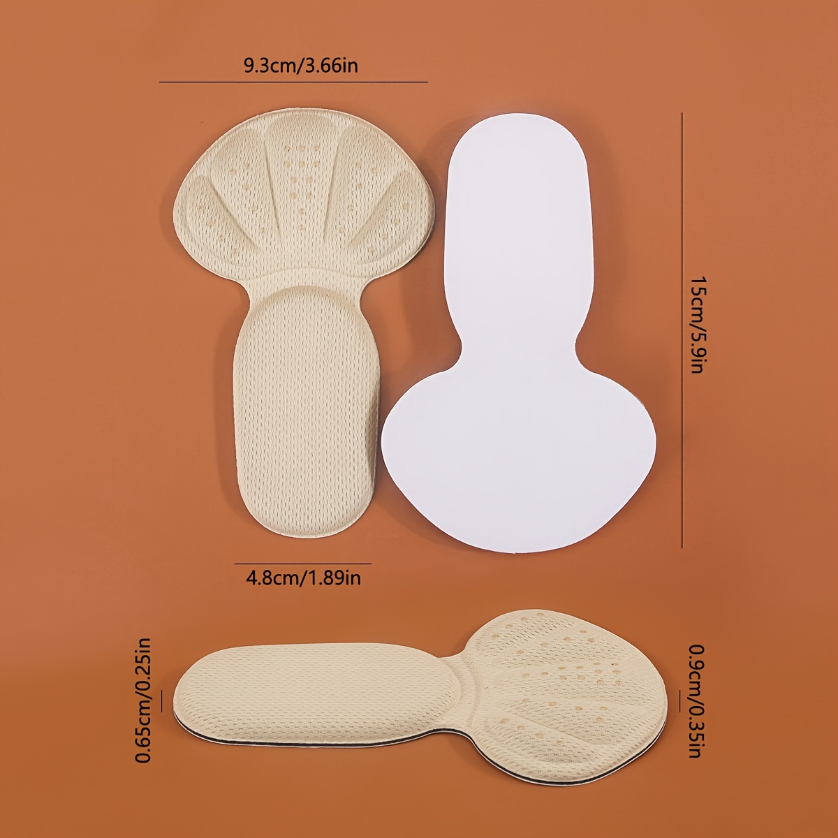 Soft TPE Heel Cushion Pads 1 Pair - Anti-Slip Heel Grips for Shoe Sizing Adjustment, Breathable Damping Heel Inserts with Increase Height Feature, Comfortable Letter Detail Cuttable Insoles