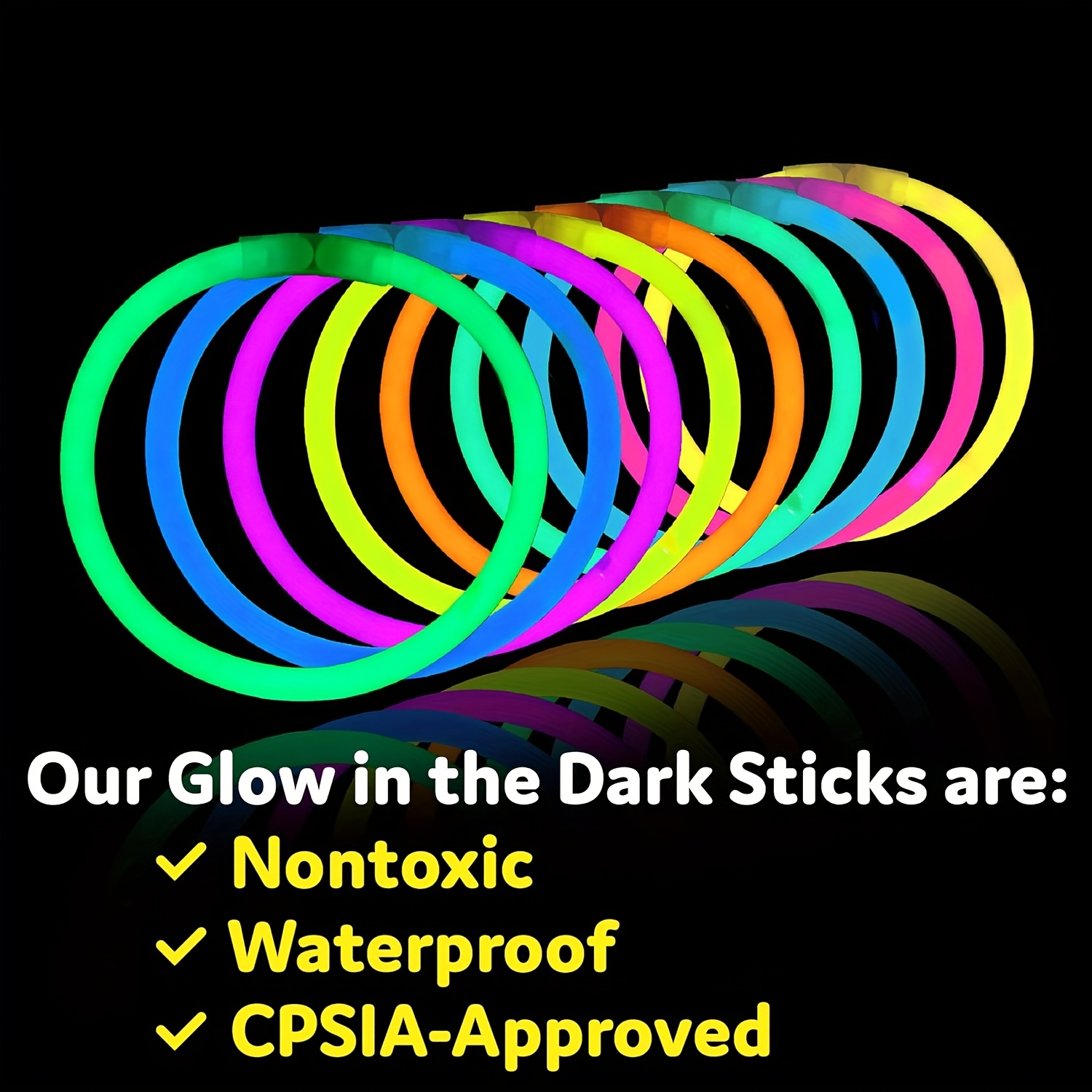 

/300/400 Glow Sticks Pack - Power-free Neon Bracelets And Necklaces,christmas,happy New Year,valentine's Day