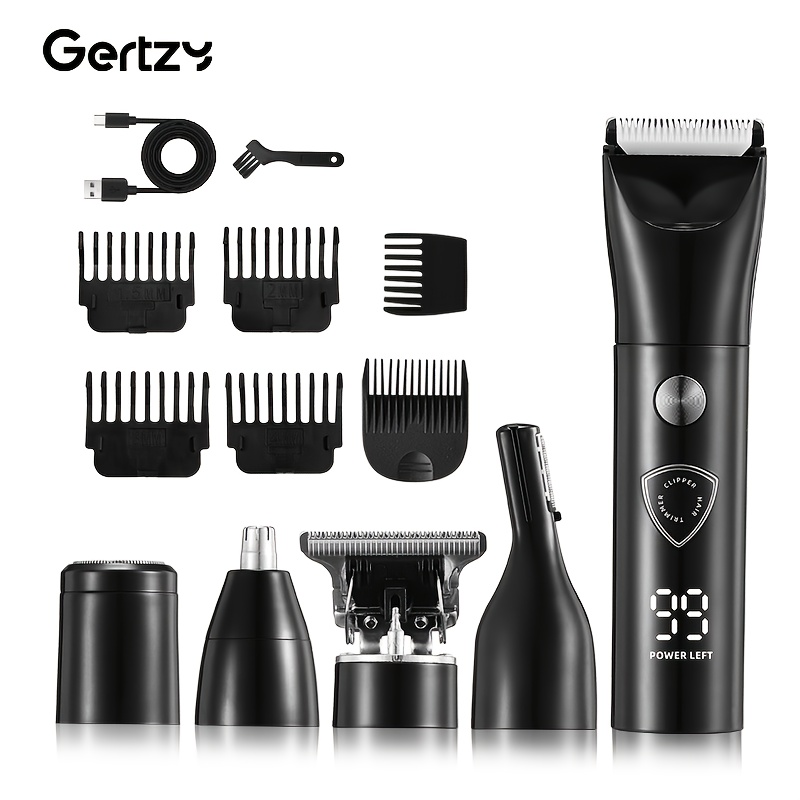 Gertzy Men's Electric Trimmer & Grooming Kit - Usb- Hair Clipper, Beard Shaver, Ear/nose Trimmer Suitable For Eyebrow, Facial Hair, Clippers, Shaver, Trimmer - Father's Day Gift For, Husband