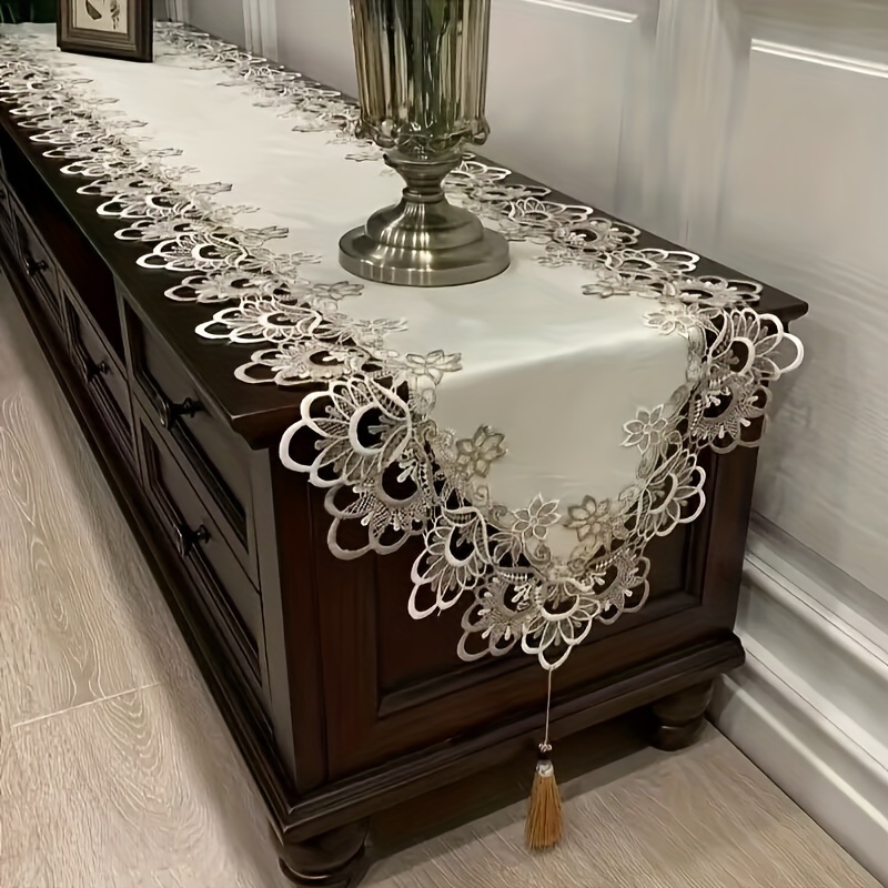 A Set of American-Style Tablecloths for Coffee Tables, TV Cabinets, Lace  Fabric, European-Style Dressing Table Runners, And Long Dust Covers for  Shoe Cabinets