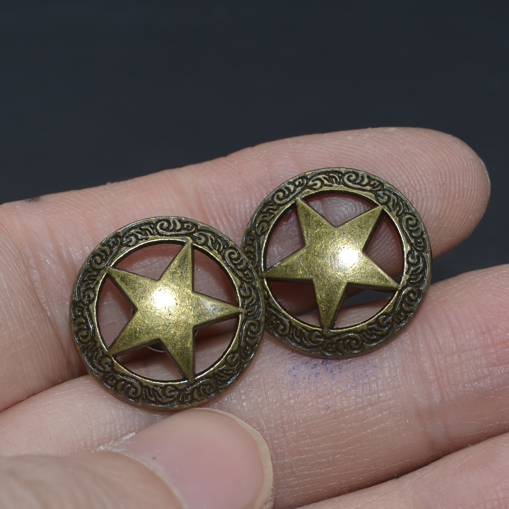 TEMU 2 pièces, Boutons ronds en métal à avec vis, quincaillerie pour loisirs créatifs et artisanat du cuir