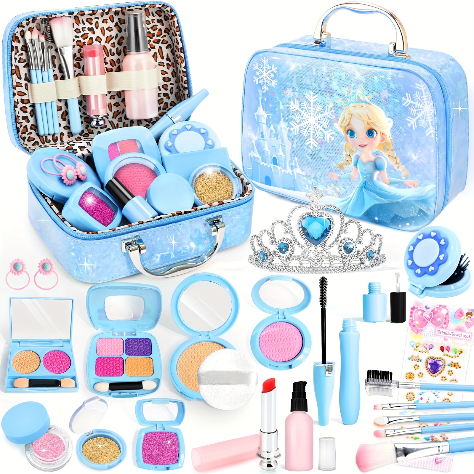 TEMU Pretend Makeup Kit For Girls, Little Girls Purse, Toy Play Makeup Set For Kids, Princess Makeup Fo Kids, Princess Toys Christmas Birthday Gifts,