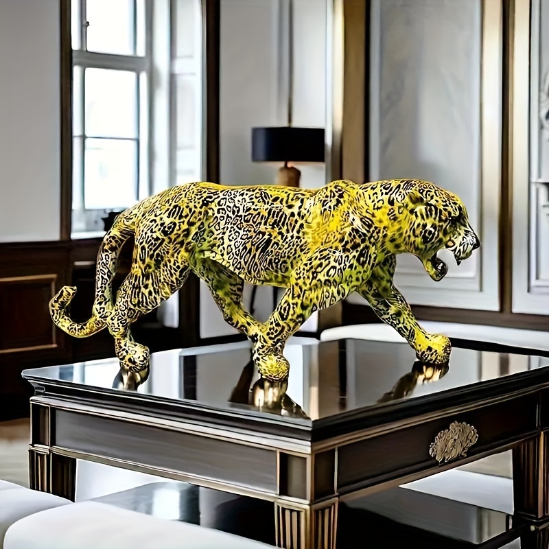 resin crafted leopard statue modern home decor suitable for christmas halloween easter hanukkah thanksgiving age 14 no electricity required details 6